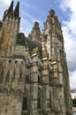 Saint-Gatien cathedral of Tours seen from the cloister Royalty Free Stock Photo