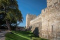 Saint George Castle Castelo de Sao Jorge Dry Moat and Tower - Lisbon, Portugal Royalty Free Stock Photo