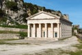 Saint George Church in the Old Byzantine Fortress, Corfu Island, Kerkyra, Greece. The church was built in 1840 by the British mili Royalty Free Stock Photo