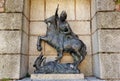 Saint George and the dragon, bronze sculpture, Caceres, Extremadura, Spain