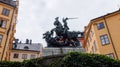 Saint George and the Dragon sculpture at gamla stan. Sankt GÃÂ¶ran och Draken statue