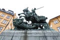 Saint George and the Dragon Statue in Stockholm, Sweden Royalty Free Stock Photo