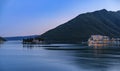 Saint George island with a centuries-old monastery and cemetery and cypress trees in the famous Bay of Kotor, Montenegro