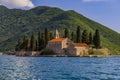 Saint George island with a centuries-old monastery and cemetery and cypress trees in the famous Bay of Kotor, Montenegro