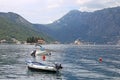 Saint George and Our Lady of the Rocks monastery Perast Royalty Free Stock Photo