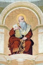 Saint Gregory of Nazianzus, also called Gregory the Theologian, fresco on the ceiling of the St John the Baptist church in Zagreb Royalty Free Stock Photo