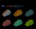 Saint Helena dotted map set.