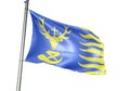 Saint-Hubert of Belgium flag waving isolated on white background