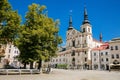 Saint Ignatius Church at Masaryk Square, Jihlava, Czech Republic. July 05, 2020