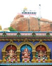 Saint indian god and goddess statue at malaikottai vinayagar temple.