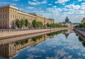 Saint Isaac Cathedral across Moyka river, Saint Petersburg, Russia