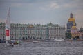 Saint Isaac Cathedral And Hermitage Museum - View From Neva River Royalty Free Stock Photo