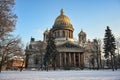 Saint Isaac Cathedral in Saint Petersburg city on a winter day