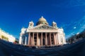 Saint Isaac cathedral in St Petersburg, Russia. Fish eye lens creating a super wide angle view