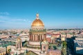 Saint Isaac`s Cathedral aerial view overlooking the historic part of the city
