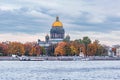 Saint Isaac`s Cathedral by Neva river. Saint Petersburg Royalty Free Stock Photo