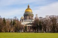 Saint Isaac`s Cathedral, ornate religious edifice with gold dome - Saint Petersburg, Russia