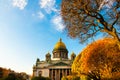 Saint Isaac\'s Cathedral in Saint Petersburg, Russia. Autumn cityscape Royalty Free Stock Photo