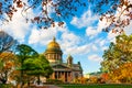 Saint Isaac\'s Cathedral in Saint Petersburg, Russia. Autumn cityscape Royalty Free Stock Photo