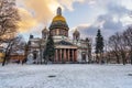 Saint Isaac`s Cathedral in winter. Saint Petersburg. Russia Royalty Free Stock Photo