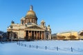 Saint Isaac`s Cathedral in winter. Saint Petersburg. Russia Royalty Free Stock Photo