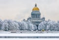 Saint Isaac`s Cathedral in winter, Saint Petersburg, Russia Royalty Free Stock Photo