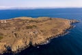 Saint Ivan island near Sozopol in Bulgaria aerial drone shot