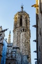 Saint Ivo Tower, a bell tower of the cathedral in Barcelona, Spain, Europe
