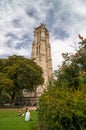 Saint-Jacques Tower is a Flamboyant Gothic tower. Paris, France Royalty Free Stock Photo