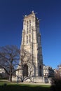 Saint Jacques Tower (Tour Saint-Jacques) located on Rivoli street, Paris