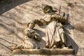 Saint James baptizing Lupa Queen scene stone bas-relief