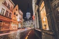 Saint James Cathedral and Night Street in Ghent