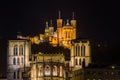 Saint-Jean-Baptiste Cathedral and Basilica de Fourvier Royalty Free Stock Photo