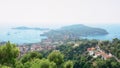 The Saint-Jean-Cap-Ferrat peninsula in the bay of Fillefranche-sur-Mer Royalty Free Stock Photo