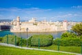 Saint Jean Castle and Cathedral de la Major and the old Vieux port in Marseille, France Royalty Free Stock Photo