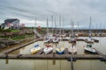 Marina in Saint Jean Port Joli beside the Saint Lawrence seaway Royalty Free Stock Photo