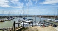 Marina nautical park in Saint Jean Port Joli with blue sky