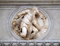 Saint Jerome, relief on the portal of the Cathedral of Saint Lawrence in Lugano