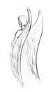 Pencil drawing. The angel Gabriel appeared to Mary Royalty Free Stock Photo