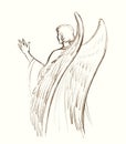 Pencil drawing. The angel Gabriel appeared to Mary Royalty Free Stock Photo