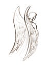 Pencil drawing. The angel Gabriel appeared to Mary Royalty Free Stock Photo