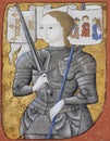 Saint Joan of Arc illustrated illumination in colour