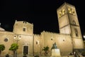Saint John Baptist Cathedral at night, Badajoz, Spain Royalty Free Stock Photo
