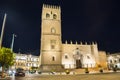 Saint John Baptist Cathedral at night, Badajoz, Spain Royalty Free Stock Photo