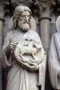 Saint John the Baptist, Notre Dame Cathedral, Portal of the Virgin, Paris Royalty Free Stock Photo