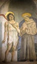Saint John the Baptist and Saint Francis of Assisi, Basilica di Santa Croce in Florence Royalty Free Stock Photo