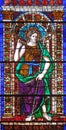 Saint John the Baptist stained glass window in Santa Maria Novella church in Florence Royalty Free Stock Photo