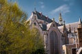 The Saint-John church in Gouda, the Netherlands. Details of large Gothic church