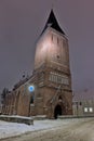 Saint John church at night, Tartu Royalty Free Stock Photo