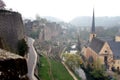 Saint John Church and town wall in Luxembourg City Royalty Free Stock Photo